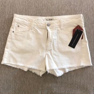 Frayed White French Connection Jean Shorts